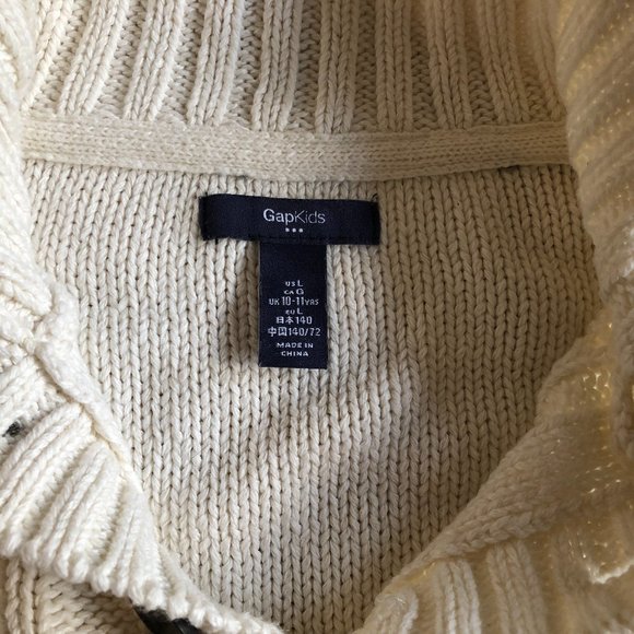 New Kid's GAP Off-White Cable Knit Sweater - Picture 5 of 8